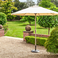 3m Deluxe Round Aluminium Almond Parasol with 25kg Base