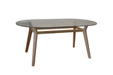 180cm Henley Glass & Teak Oval Dining Table with 6 Richmond Dining Armchairs