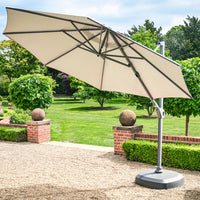 Siesta 3.5m Cantilever Grey Parasol with Anthracite Wheel Base