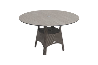 122cm Windsor Bronze Round Dining Table with 6 Stacking Armchairs