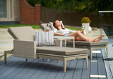 2 Hampstead Stone Sun Loungers with Side Table