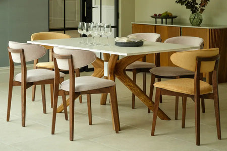 160cm Ravello Dining Table with 6 Ferrara Dining Chairs