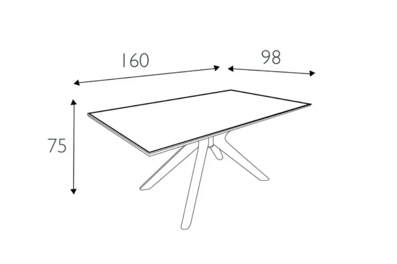 160cm Ravello Dining Table with 6 Ferrara Dining Chairs