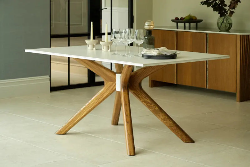 160cm Ravello Dining Table with 6 Ferrara Dining Chairs