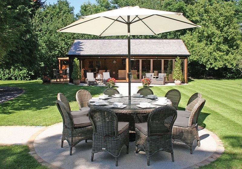 170cm Mayfair Round Dining Table with 10 Dining Chairs