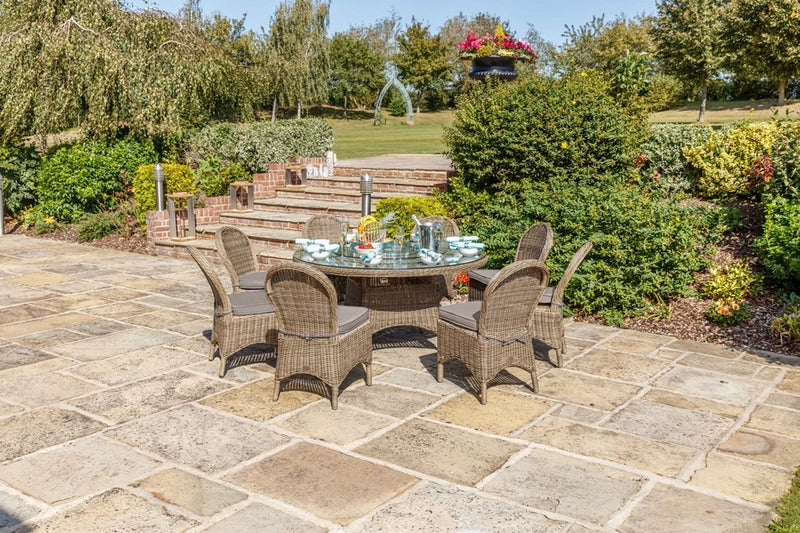 170cm Mayfair Round Dining Table with 8 Dining Chairs