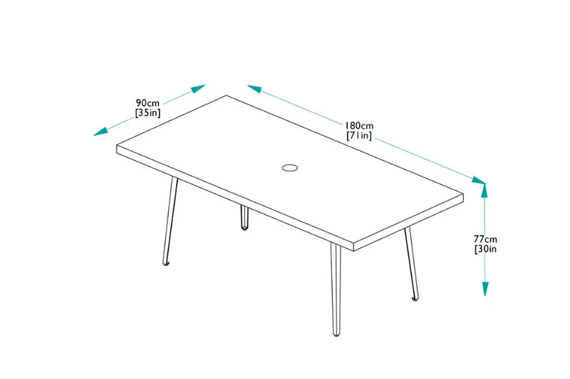 180cm Hampstead Stone Rectangular Dining Table