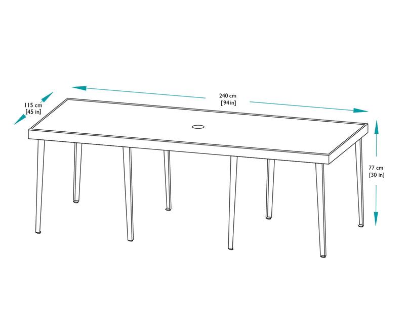 240cm Hampstead Stone Rectangular Dining Table