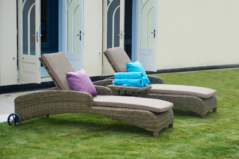 2 Mayfair Sun Loungers with Square Side Table