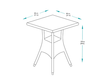 CLEARANCE | 80cm Kensington Square Bar Table