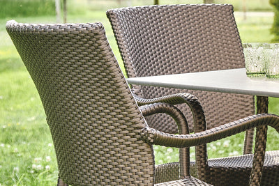 CLEARANCE | 90cm Windsor Bronze Square Dining Table with 4 Stacking Armchairs