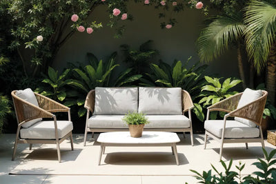 Antibes 2 Seater Sofa, Two Lounge Armchairs & 130cm Coffee Table