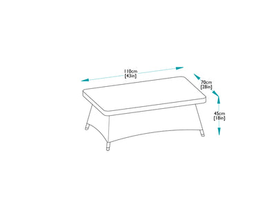 CLEARANCE | 110cm Kensington Rectangular Coffee Table