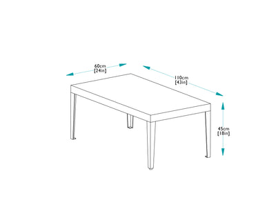 CLEARANCE | 110cm Hampstead Grey Rectangular Coffee Table