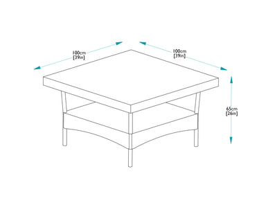 CLEARANCE | 100cm Marlow Low Square Dining Table