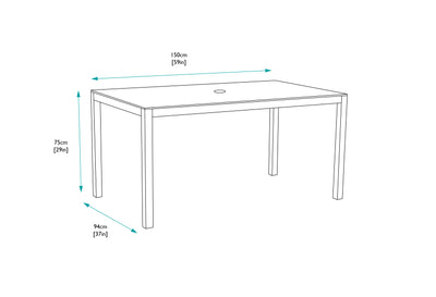 CLEARANCE | 150cm Florence Rectangular Dining Table