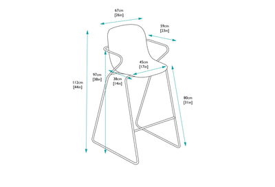 Remy Stacking Bar Stool - Cream