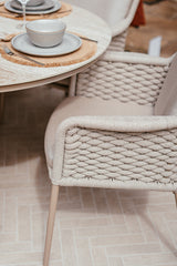 120cm Marseille Round Dining Table with 4 Dining Armchairs
