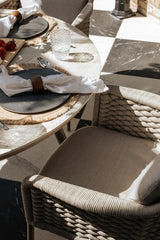 120cm Marseille Round Dining Table with 4 Dining Armchairs