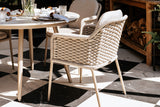120cm Marseille Round Dining Table with 4 Dining Armchairs
