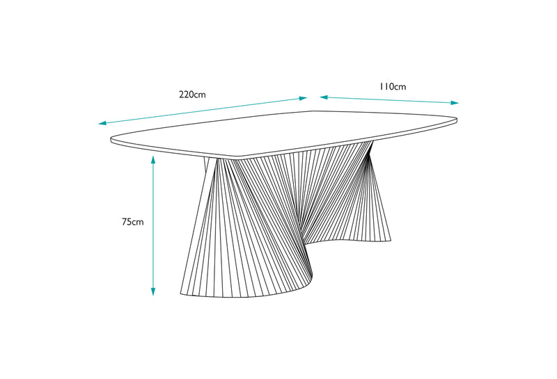 200cm Olbia Dining Table with 6 Ferrara Chairs