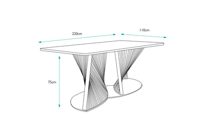 220x110cm Portofino Dining Table