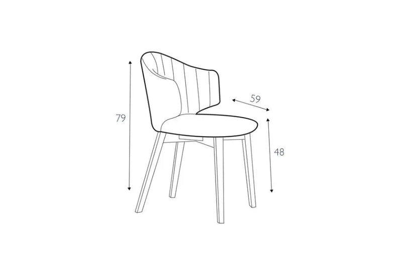 Villa Dining Chair with Wooden Legs