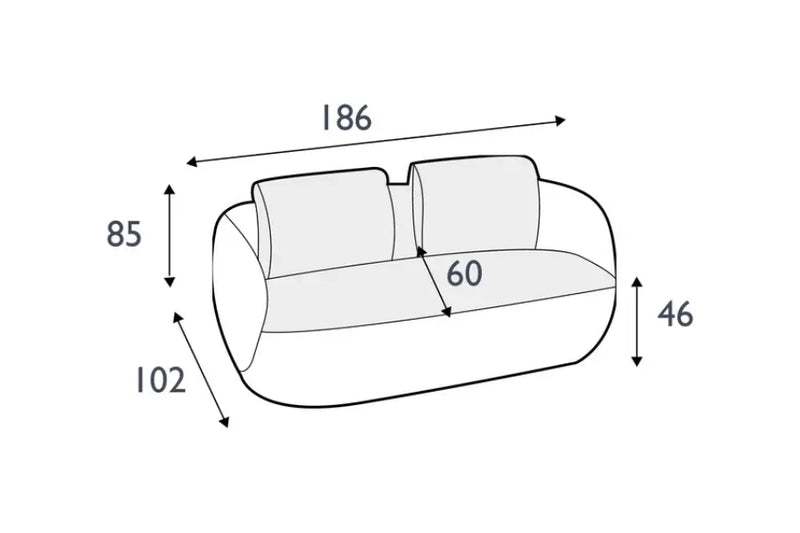 Aurelo Curve 2 Seater Sofa