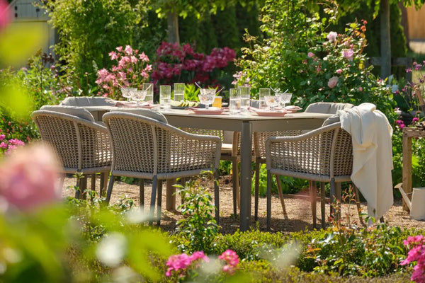 160cm Bordeaux Rectangular Dining Table with 6 Dining Armchairs