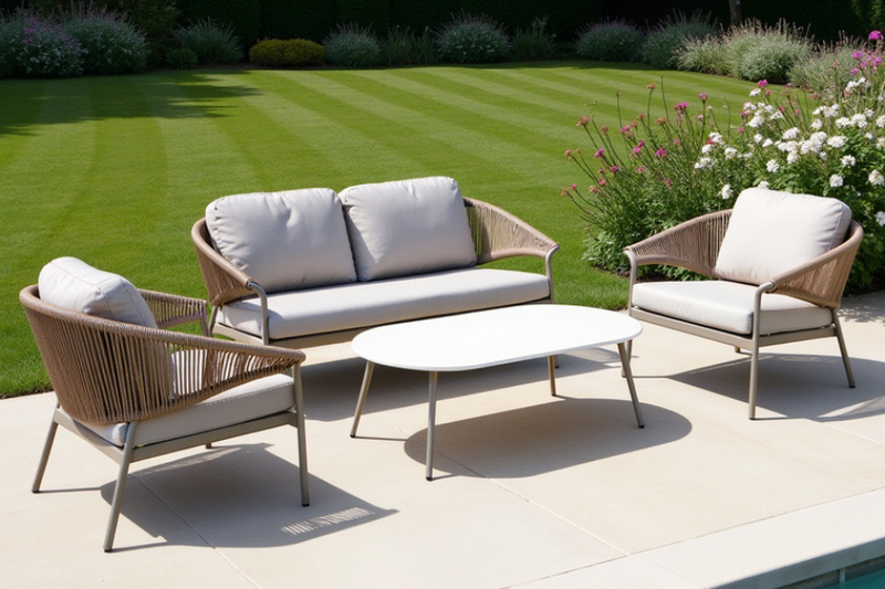 Antibes 2 Seater Sofa, Two Lounge Armchairs & 130cm Coffee Table