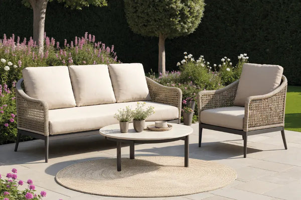 Bordeaux 3 Seater Sofa, Lounge Armchair & 80cm Coffee Table