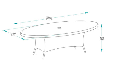 CLEARANCE | 270cm Sussex Oval Dining Table