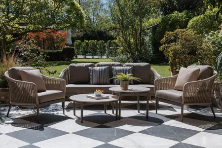 Bordeaux 3 Seater Sofa, Two Lounge Armchairs, 80cm Round Coffee Table & 66cm Round Coffee Table