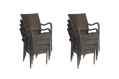 8 Windsor Bronze Stacking Armchairs