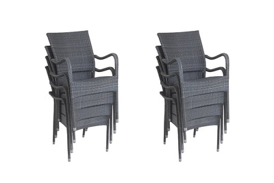 8 Windsor Grey Stacking Armchairs