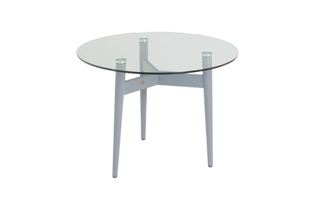 100cm Henley Glass & Aluminium Round Dining Table