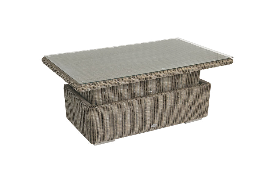 Adjustable best sale rattan table