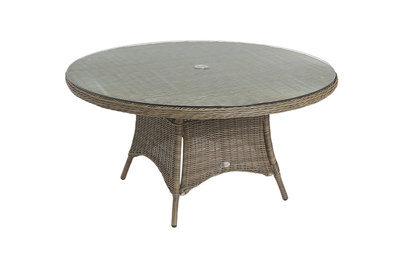 150cm Mayfair Round Dining Table with 6 Dining Armchairs