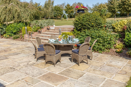 170cm Mayfair Round Dining Table with 8 Dining Chairs