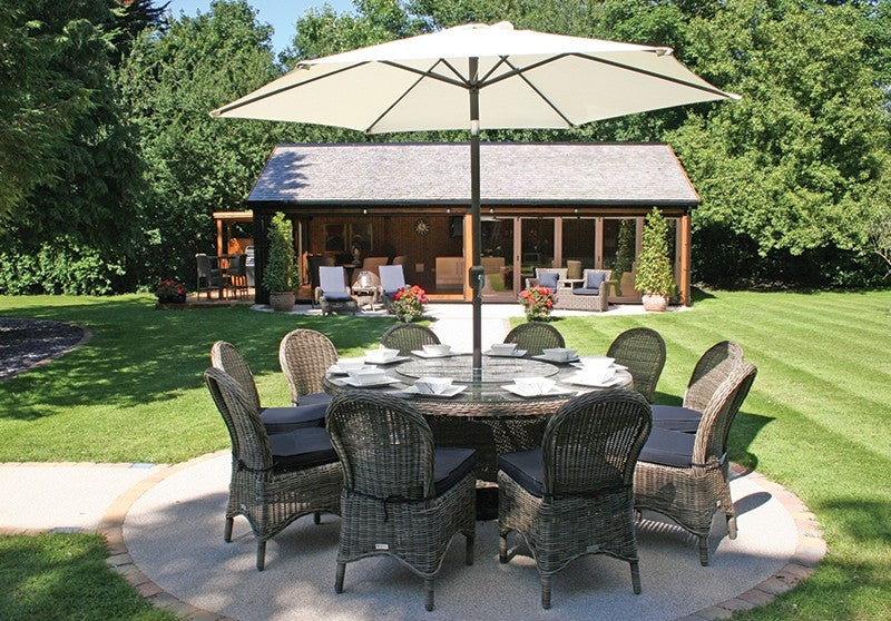 170cm Mayfair Round Dining Table with 10 Dining Chairs