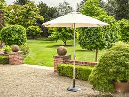 2.5m Deluxe Round Aluminium Almond Parasol with 25kg Concrete Base