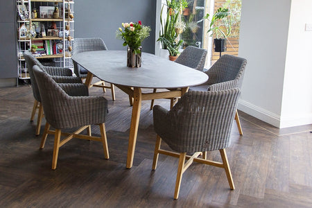 Bespoke Henley Porcelain Slate & Teak Dining Table