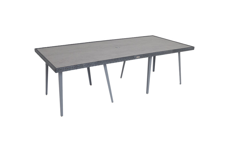 240cm Hampstead Grey Rectangular Dining Table with 2 Dining Armchairs & 6 Dining Chairs