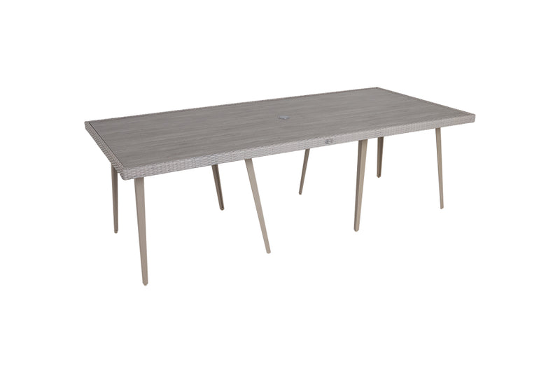 240cm Hampstead Stone Rectangular Dining Table with 8 Stacking Armchairs