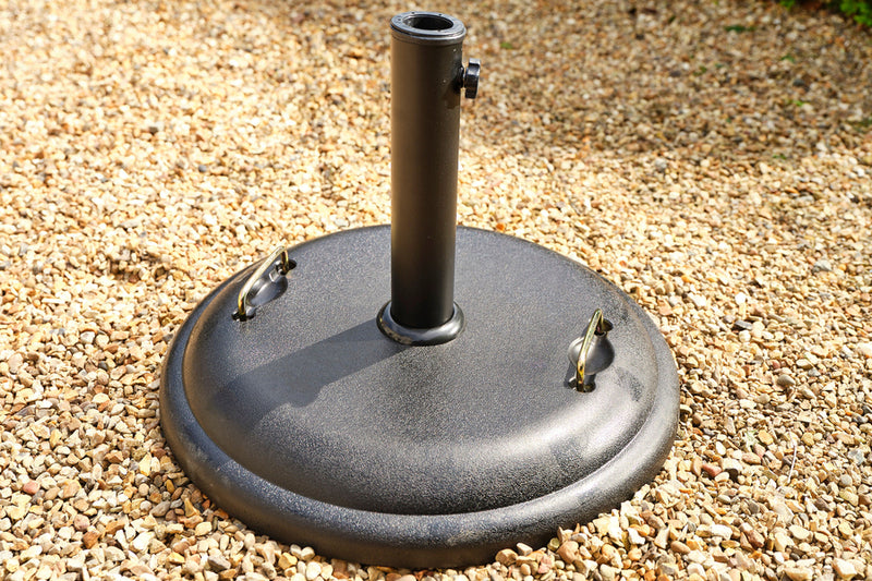 3.2m x 2.1m Deluxe Rectangular Aluminium Grey Parasol with 25kg Concrete Base