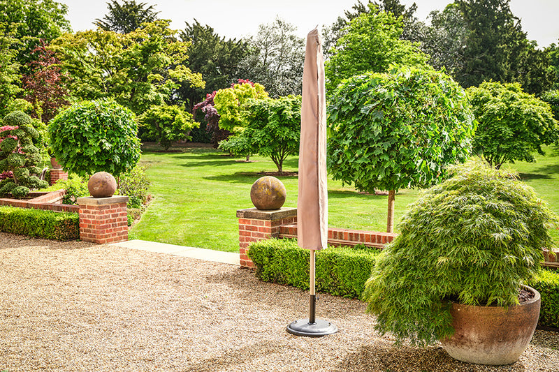 3.2m x 2.1m Deluxe Rectangular Aluminium Almond Parasol with 25kg Concrete Base