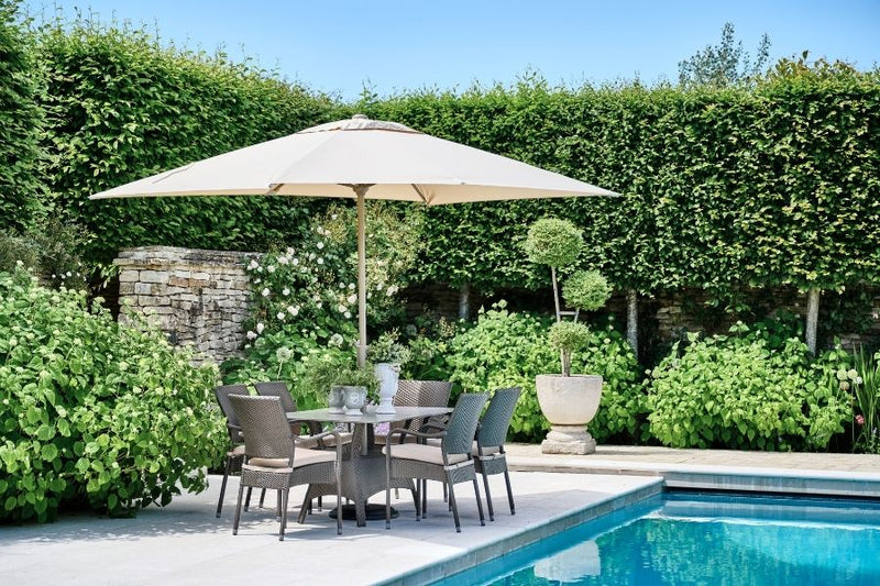2.5m Deluxe Round Aluminium Parasol - Almond
