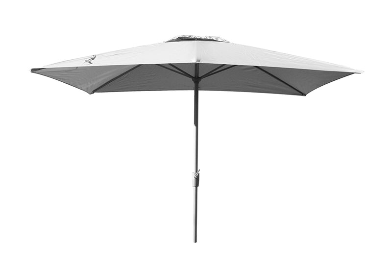 3.2m x 2.1m Deluxe Rectangular Aluminium Parasol - Grey
