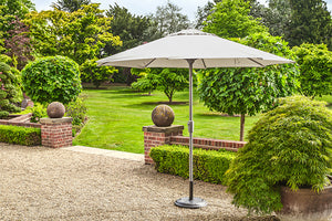 3m Deluxe Round Aluminium Grey Parasol with 25kg Base