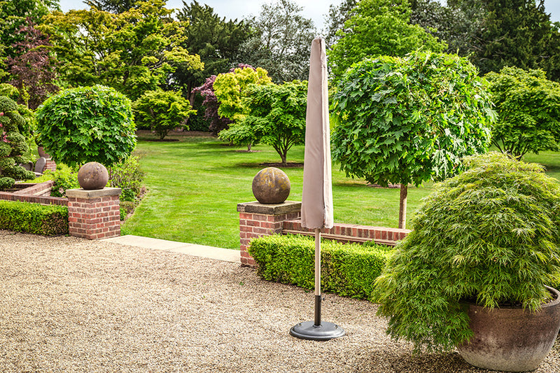 3m Deluxe Round Aluminium Grey Parasol with 25kg Base